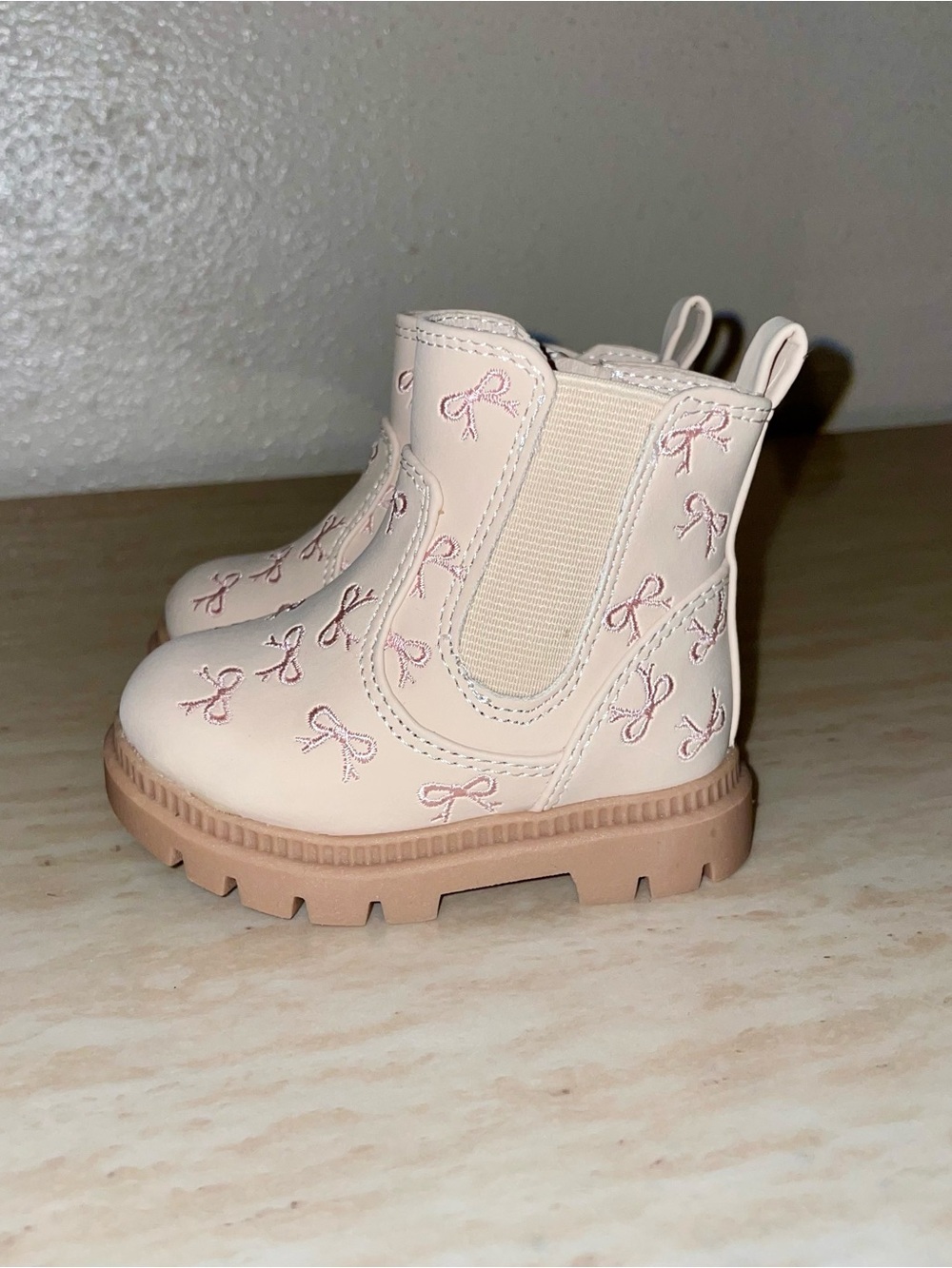 Pink Bow Baby Boots